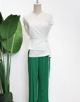 Penelope Pleated Pants - Cobalt / Emerald / Black