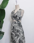 Loretta Mini Dress - Black Palms