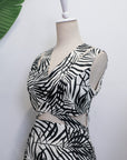 Loretta Mini Dress - Black Palms