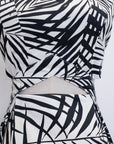 Loretta Mini Dress - Black Palms