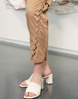Kimmie Laced Up Cupro Pants - Black / Khaki