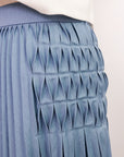 Carita Pleated Skirt - Black / Beige / Chambray