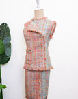 Roxette Tweed Skirt Set - Tangerine/ Turquoise (TMP Studio Limited Edition)