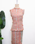 Roxette Tweed Skirt Set - Tangerine/ Turquoise (TMP Studio Limited Edition)