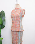 Roxette Tweed Skirt Set - Tangerine/ Turquoise (TMP Studio Limited Edition)