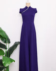 Ava Maxi Jumpsuit - Black / Royal Purple ( Pre-order )
