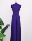 Ava Maxi Jumpsuit - Black / Royal Purple ( Pre-order )