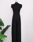 Ava Maxi Jumpsuit - Black / Royal Purple ( Pre-order )