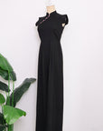 Ava Maxi Jumpsuit - Black / Royal Purple ( Pre-order )
