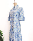 Colette Shirt Dress - Fuchsia Jungle / Watercolour Blues