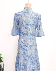 Colette Shirt Dress - Fuchsia Jungle / Watercolour Blues