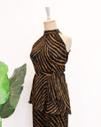 River Peplum Pants Set - Forest Swirl / Bengal Stripe