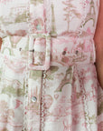 Elysees Shirt Dress - Pink Toile