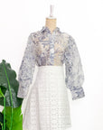Snowflake Eyelet A-line Skirt