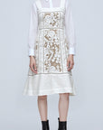 Adele Lace Dress - White / Navy