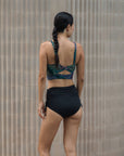 High Tide Swim Bottoms - Abstract Botanical / Black