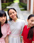Lil' Signature Cheongsam - White / Pink / Red