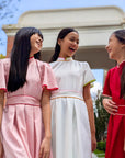 Lil' Signature Cheongsam - White / Pink / Red
