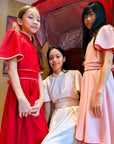 Lil' Signature Cheongsam - White / Pink / Red