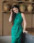 Seri Sarong Cheongsam- Emerald Damask