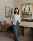 Origami Tailored Pants - Beige / Olive