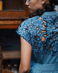 Ann Siang Embroidery Denim Dress Light/ Dark Chambray