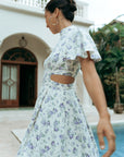 Signature Cut-Out Midi Cheongsam with Sleeves - Provence