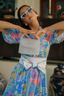 SG60 Batik Joy Obi Dress - Batik/ Black