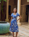 Calypso Midi Dress - Blue Tropics