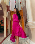 Selah Hi-Low Maxi Dress - Fuchsia / Wine (Pre-order)