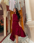 Selah Hi-Low Maxi Dress - Fuchsia / Wine (Pre-order)