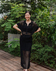 Coastline Crotchet Skirt - Cream / Black / Plum