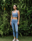Tracklines Tights - Black / Dusty Blue