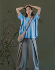 Kendo Wide-Legged Pants- Black / Charcoal BACKORDER