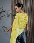 Yohaku Drape Top - White / Yellow