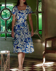 Calypso Midi Dress - Blue Tropics