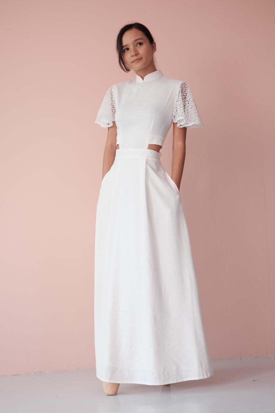 boho casual maxi dress Anna-Kaci Women White Summer Fall Renaissance Dresses Casual Boho Lantern Sleeve Off Shoulder Fairy Long Dress, Beige / Large 12-14