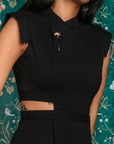 Athena Cut-Out Midi Jumpsuit - Black / Cobalt