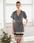 Lynde Shirt Wrap Dress - Houndstooth