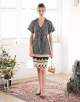 Lynde Shirt Wrap Dress - Houndstooth