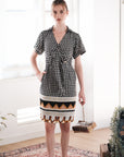 Lynde Shirt Wrap Dress - Houndstooth