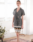 Lynde Shirt Wrap Dress - Houndstooth