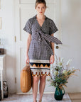 Lynde Shirt Wrap Dress - Houndstooth