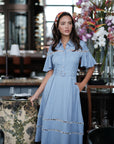 TMP x DOT Monogram Shirt Dress - Orange / Chambray
