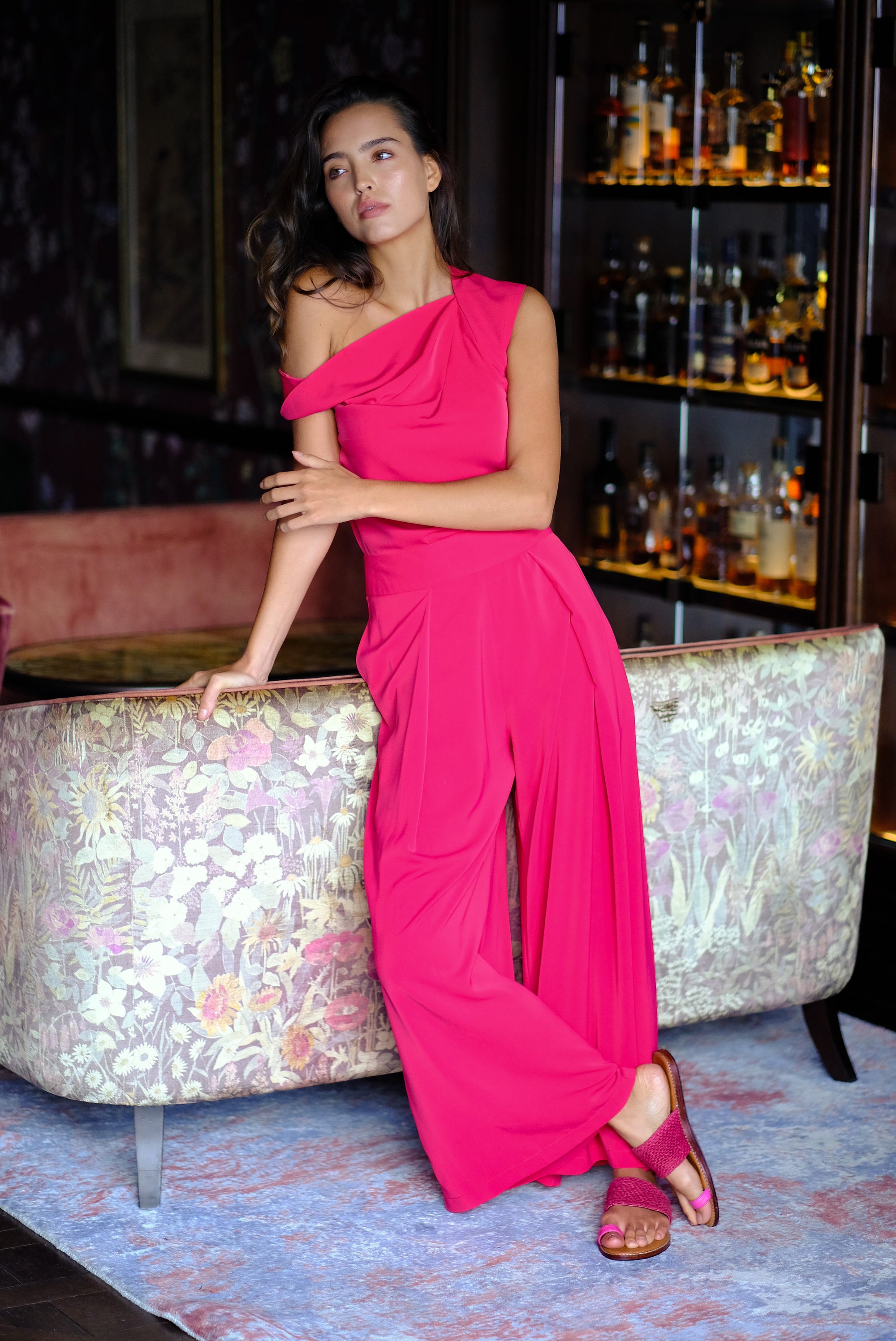 Palazzo Flare Pants - Forest Green / Fuchsia / Black ( Pre-order )