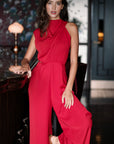 Leilani Maxi Jumpsuit - Red / Navy