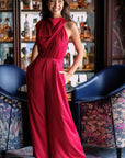 Leilani Maxi Jumpsuit - Red / Navy