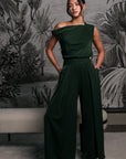 Palazzo Flare Pants - Forest Green / Fuchsia / Black ( Pre-order )