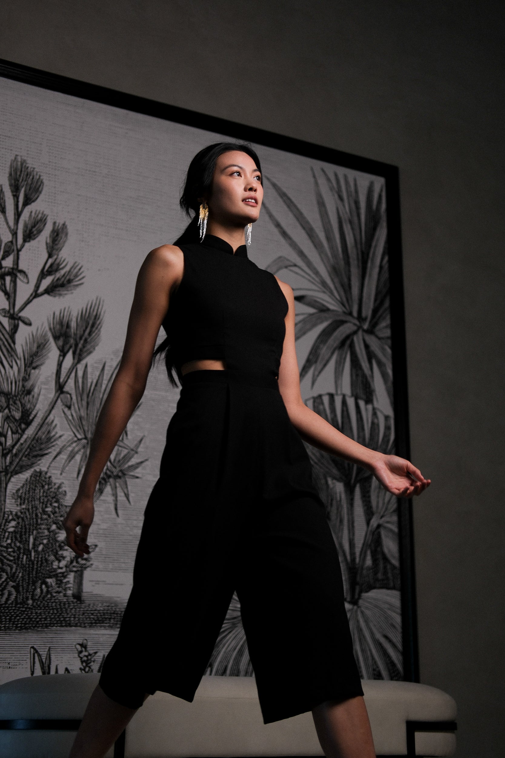 Signature Cut-Out Midi Jumpsuit - Black / Red ( Pre-order )