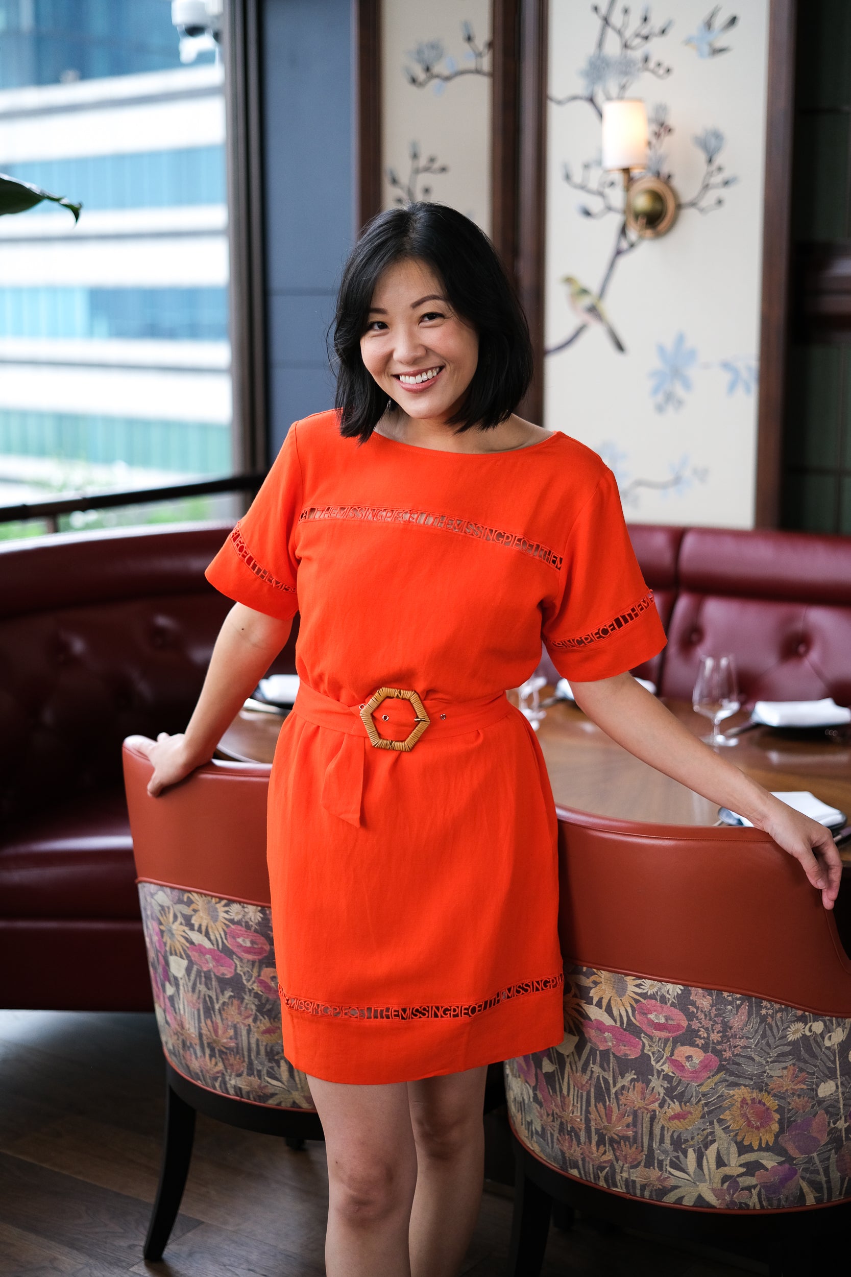 TMP x DOT Monogram Reversible Shift - White / Orange / Chambray